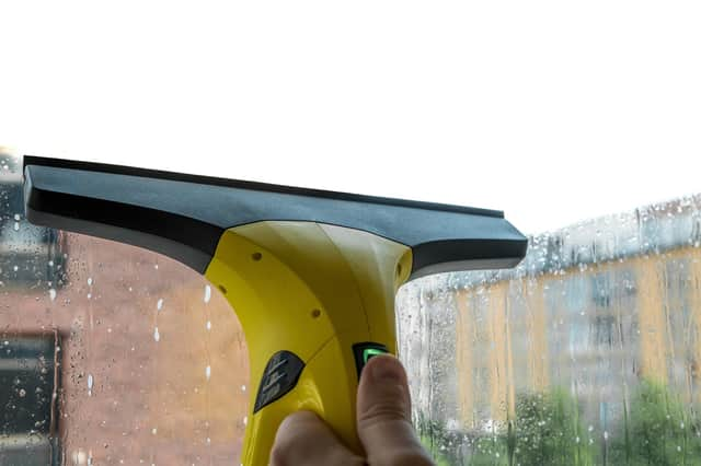 Cleaning your windows as normal and then let the Karcher do the rest