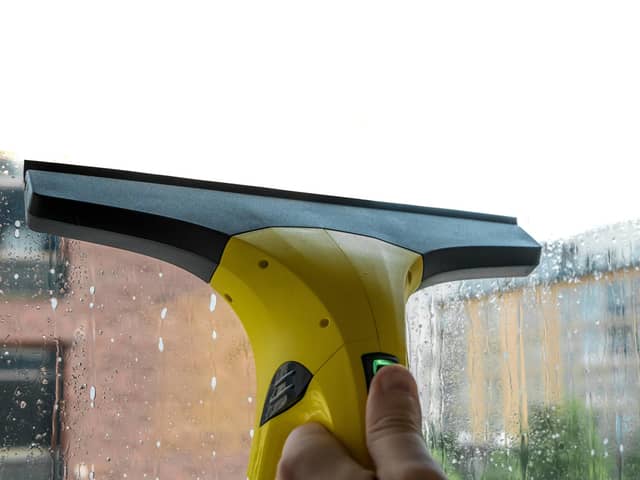 Cleaning your windows as normal and then let the Karcher do the rest