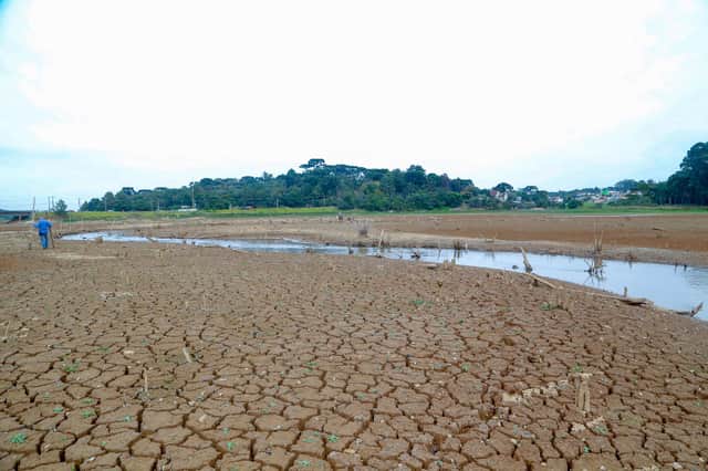 A demonstration of the severe drought crippling Brazil. Picture: Gilson Abreu