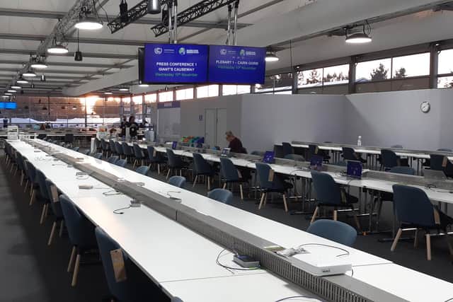 Even the two-storey media centre is vast. Picture: The Scotsman