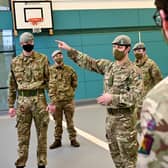 Members of the Royal Scots Dragoon Guard set up a Covid vaccination centre in Glasgow in January.