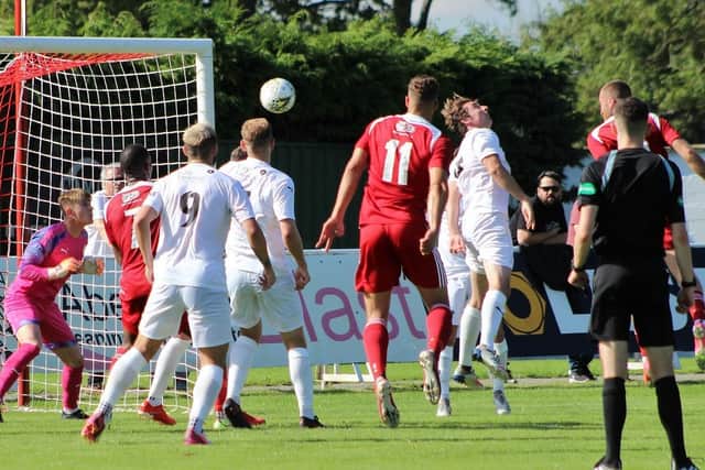 Matthew McLean heads home Formartine's equaliser. (Photo: Ian Rennie)