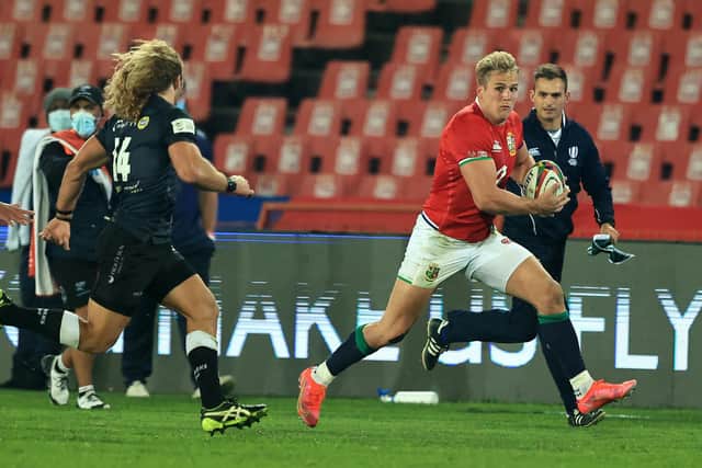 Scotland wing Duhan van der Merwe scored a hat-trick for the Lions and was named man of the match. Picture: David Rogers/Getty Images