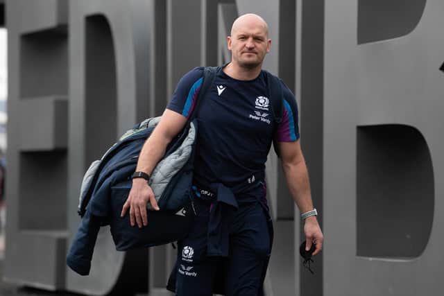 Gregor Townsend at Edinburgh Airport for Scotland's flight to Italy. (Photo by Ross Parker / SNS Group)