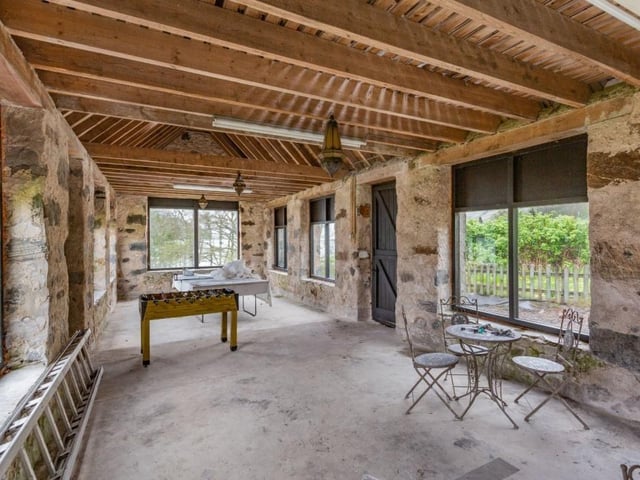 Barn interior.