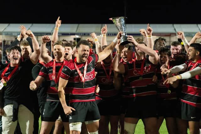 Stirling Wolves lift the Super Series trophy after beating Ayrshire Bulls at Hive Stadium, on November 18, 2023. The competition is being ditched.  (Photo by Paul Devlin / SNS Group)