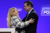 Dr Lisa Cameron MP and party leader Douglas Ross at the Scottish Conservative Party conference in Aberdeen. Image: Jeff J Mitchell/Getty Images.