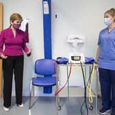 Nicola Sturgeon during a visit to the Sighthill NHS Community