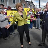 Nicola Sturgeon and Alex Salmond campaign together in the Gordon constituency in 2015  (Picture: Jeff J Mitchell/Getty Images)