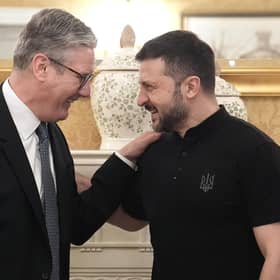 Prime Minister Sir Keir Starmer (left)  meeting President of Ukraine Volodymyr Zelensky, for a bilateral meeting at a hotel in Washington DC, US, ahead of the Nato summit.