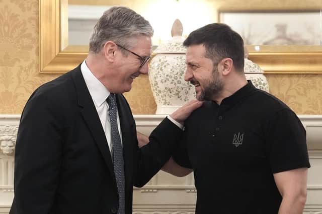 Prime Minister Sir Keir Starmer (left) meeting President of Ukraine Volodymyr Zelensky, for a bilateral meeting at a hotel in Washington DC, US, ahead of the Nato summit.