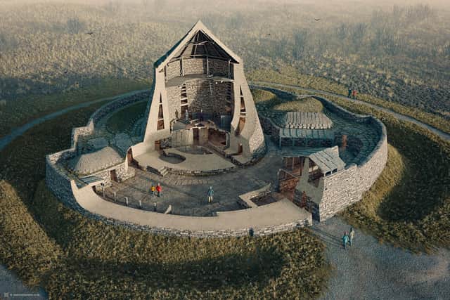 A digital reconstruction of the Iron Age broch planned for a site in Caithness. PIC: Bob Marshall/Caithness Broch Project.