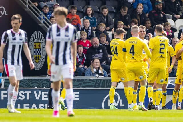 St MIrren secured their place in the Premiership top six despite a 2-0 loss at home to Kilmarnock.  (Photo by Roddy Scott / SNS Group)