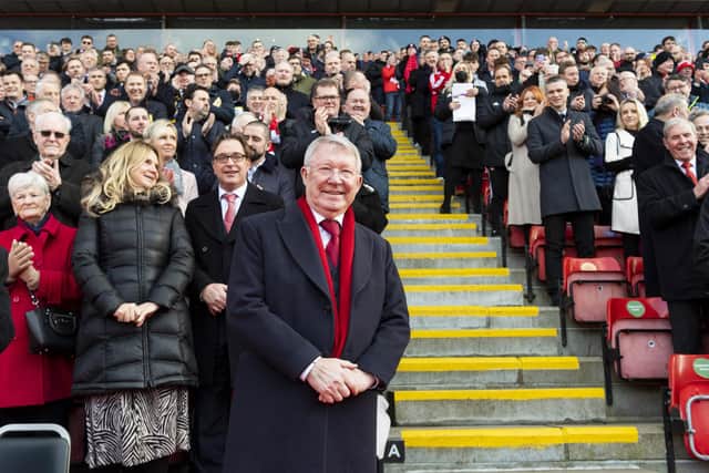 Sir Alex Ferguson was guest of honour for his statue unveiling. (Photo by Mark Scates / SNS Group)