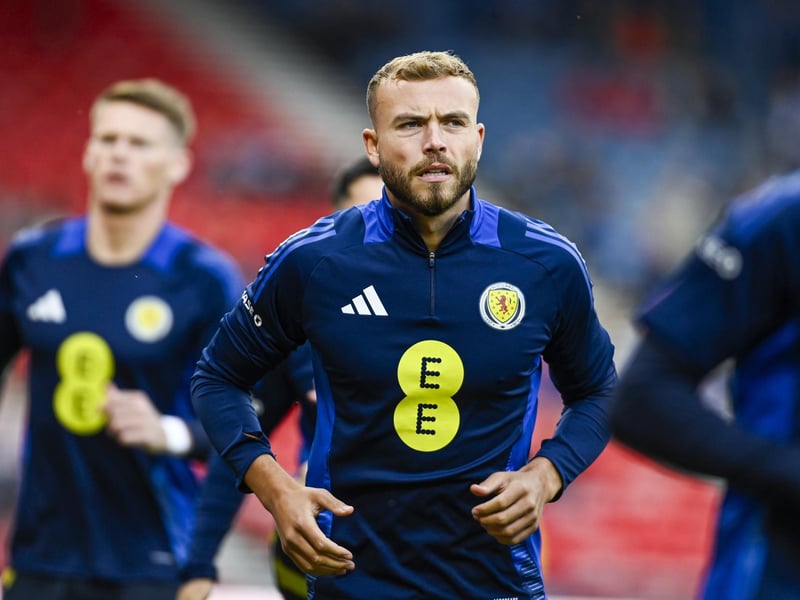 The Watford defender lines up on the right of the back three on what will be his 12th appearance for Scotland.