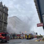 Thick smoke could be seen emerging from the Edinburgh landmark as fire crews fought to bring the blaze under control. Picture: Gillian Webster/SWNS