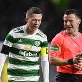 Celtic's Callum McGregor and referee Nick Walsh share some words during last week's match at Parkhead against Kilmarnock.
