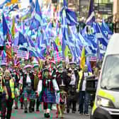 Members of All Under One Banner gather for an independence march and rally in May this year. (Photo by Jeff J Mitchell/Getty Images)