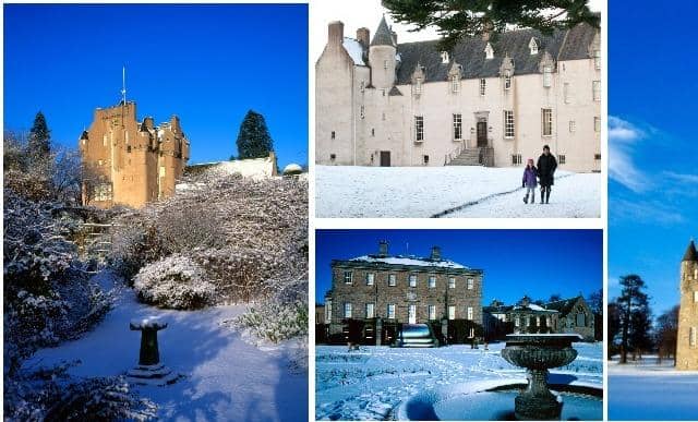 Crathes Castle, Drum Castle,  Haddo House and Castle Fraser are all open to visitors this winter.