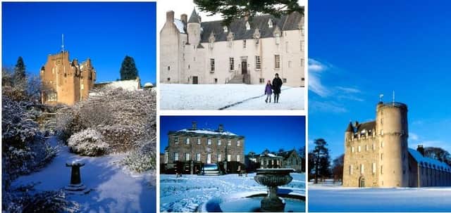 Crathes Castle, Drum Castle,  Haddo House and Castle Fraser are all open to visitors this winter.