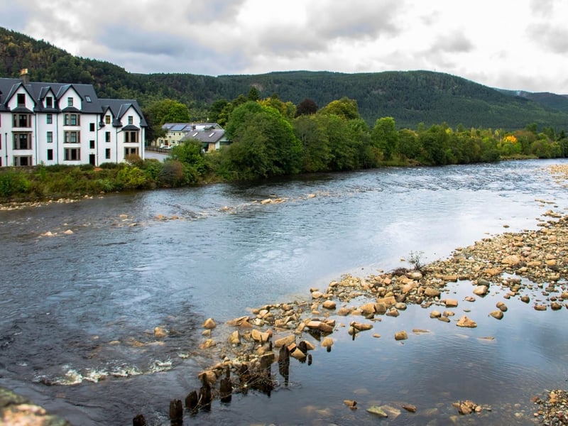 The mighty River Dee rises in the Cairngorms and flows through southern Aberdeenshire to reach the North Sea at Aberdeen. It lends its name to the area is passes through - Deeside, or Royal Deeside - which became popular with the Royal Family after Queen Victoria so enjoyed a visit she built Balmoral Castle. The Royals still enjoy fishing the river during their regular trips north of the border. One of Scotland's shallower rivers, its fast-flowing, crystal clear waters are home to a succession of salmon pools that provide a perfect challenge for anglers.