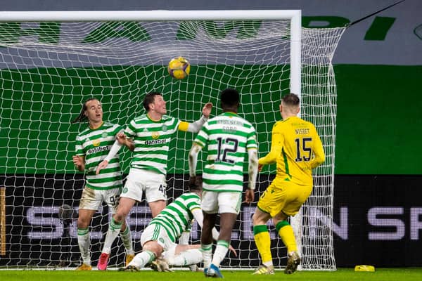 Kevin Nisbet equalises for Hibs in stoppage time at Celtic Park. Picture: SNS