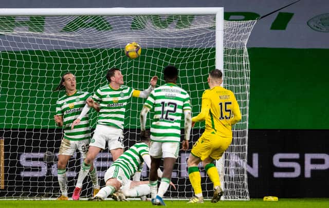 Kevin Nisbet equalises for Hibs in stoppage time at Celtic Park. Picture: SNS