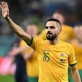 Dundee United's Aziz Behich has started all three of Australia's matches. (Photo by PAUL ELLIS/AFP via Getty Images)