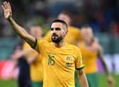 Dundee United's Aziz Behich has started all three of Australia's matches. (Photo by PAUL ELLIS/AFP via Getty Images)