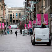 An empty Buchanan Street in Glasgow as people observe the lockdown. Picture: John Devlin
