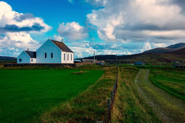 Howmore Church is situated on the Outer Hebridean island of South Uist
