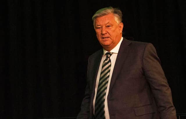 Celtic chief executive Peter Lawwell at last year's AGM at Celtic Park. Picture: SNS