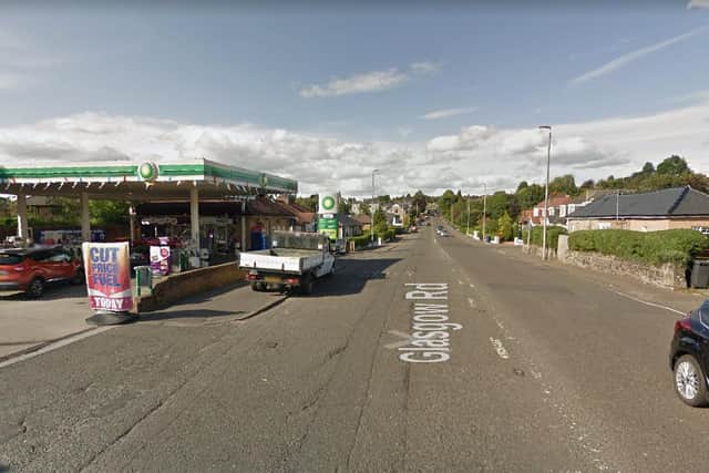 The ATM, located at a filling station on Glasgow Road, near to Dougalston Avenue, was damaged and stolen from on Wednesday (Photo: Google Maps).
