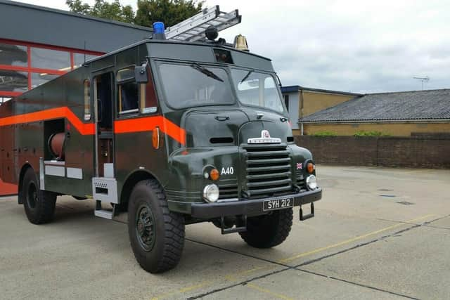 A military Green Goddess fire appliance