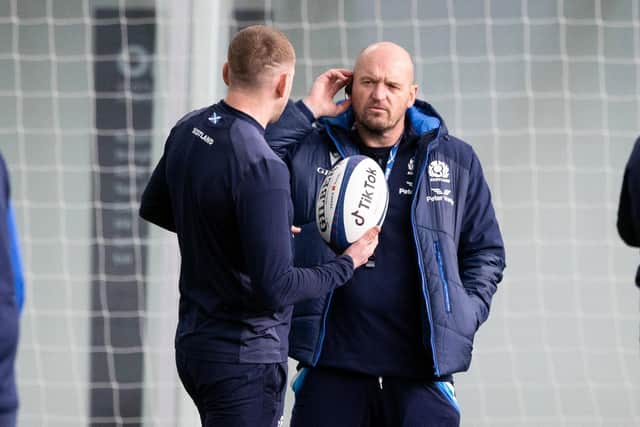 Scotland head coach Gregor Townsend and stand-off Finn Russell.