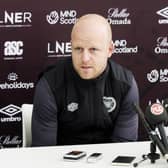 Hearts manager Steven Naismith speaks to the press ahead of the Celtic match.
