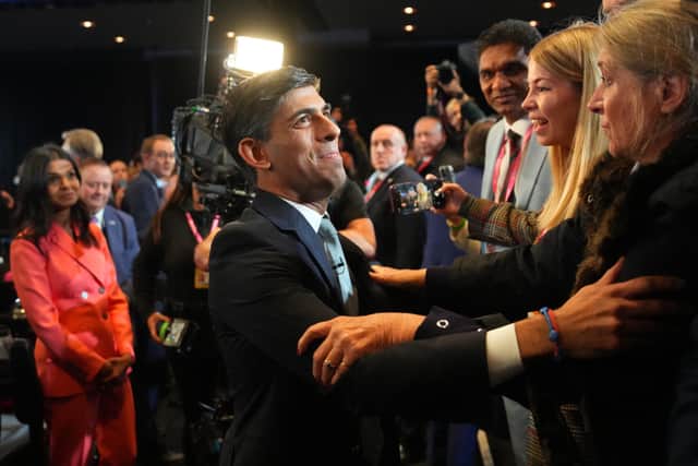 Prime Minister Rishi Sunak greets delegates following his speech during the final day of the Conservative party conference. Picture: Carl Court/Getty Images