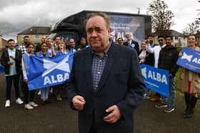 The late Alex Salmond with Alba Party supporters in Falkirk.