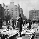 Long before the Trams to Newhaven project, construction workers installed the original tram lines on Leith Walk in 1904.