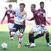 Liam Henderson in action for US Lecce during a Coppa Italia clash with Torino