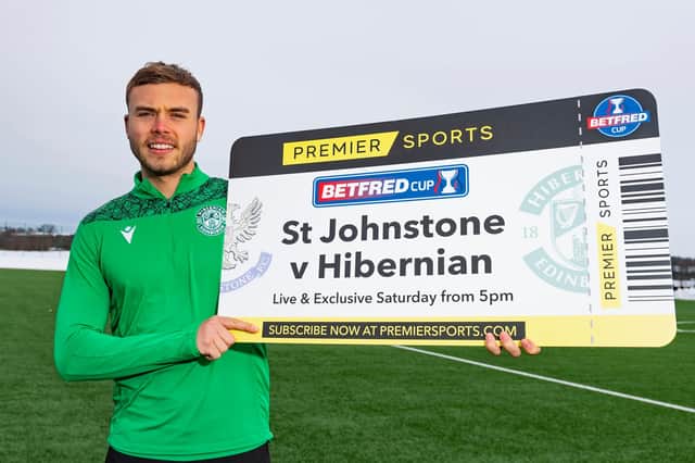 Hibs' Ryan Porteous is excited by the possibility of progressing past St Johnstone and becoming the first team to book a spot in this year's Betfred Cup final. Photo by Mark Scates/SNS Group