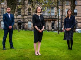 Craig Roberts, Alex Smith and Nicola Mitchell are the latest announcements at legal firm Dickson Minto. Picture: Chris Watt Photography