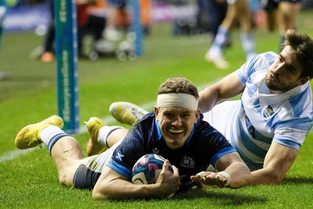 Scotland's Darcy Graham scored a hat-trick against Argentina.  Picture: Craig Williamson - SNS Group