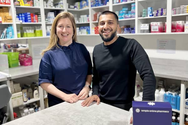 Mohammed with Rebecca Moore, a former Skyscanner and TravelNest senior executive who joined the healthcare business as chief operating officer in 2022. Picture: contributed.
