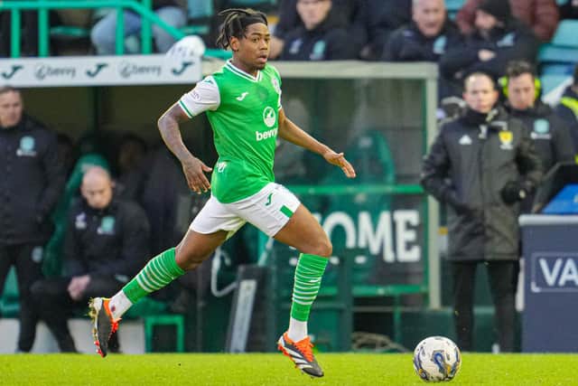 Hibs' Nathan Moriah-Welsh put in a good showing against Celtic on Wednesday,
