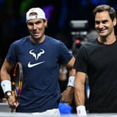 Roger Federer, right, will play with Rafael Nadal, left, in his final professional tennis match at the Laver Cup on Friday.