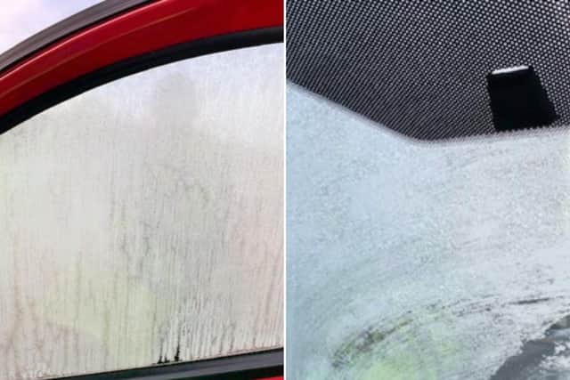 Police stop driver with frozen windscreen as amber weather warning for snow and ice issued