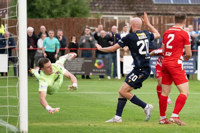 Dundee edged out Bonnyrigg Rose thanks to this goal from Zak Rudden.