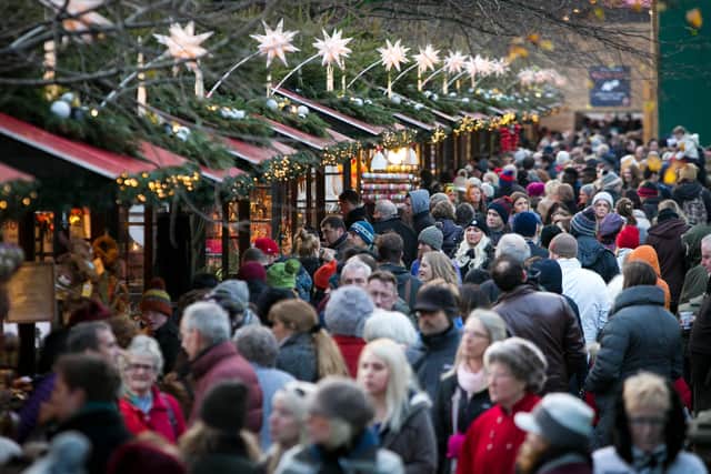 Edinburgh's Christmas market is a huge draw to Princes Street Gardens. Picture: Lloyd Smith