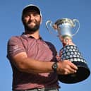 Jon Rahm shows off the trophy after winning the acciona Open de Espana presented by Madrid at Club de Campo Villa de Madrid. Picture: Stuart Franklin/Getty Images.